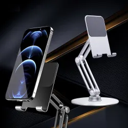 Support pour téléphone / tablette - support en métal - rotatif - réglable