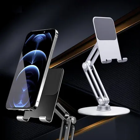 Support pour téléphone / tablette - support en métal - rotatif - réglable