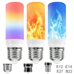 Lampe flamme LED - ampoule effet feu - 3 modes - 5W - E27 - E12 - E14 - B22