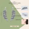 Boucles d'oreilles en forme de plumes en cristal d'argent - argent sterling 925