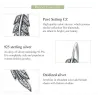 Silver crystal feather shaped earrings - 925 sterling silverEarrings