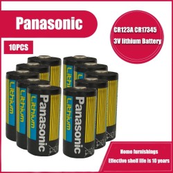 Panasonic - pile au lithium - CR123A - 1400 mAh - 3V - 10 pièces