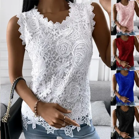 T-shirt élégant en dentelle - sans manches