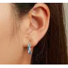 Plumes de cristal vert-bleu - boucles d'oreilles - argent sterling 925