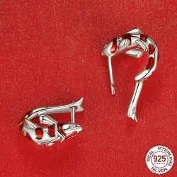 Boucles d'oreilles en forme de carpe rouge - argent 925