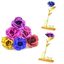 Rose dorée Infinity - avec support Love - coffret