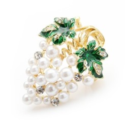 White grapes brooch - with crystals / pearlsBrooches