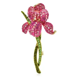Fleur d'orchidée en cristal - broche élégante