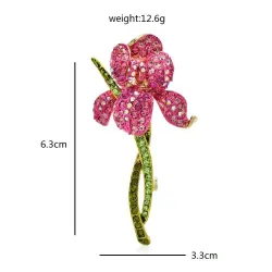 Crystal orchid flower - elegant broochBrooches