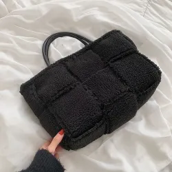 Sac à main peluche tendance - grande contenance