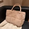 Trendy plush handbag - large capacityHandbags