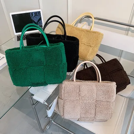 Sac à main peluche tendance - grande contenance