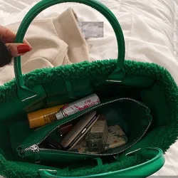 Sac à main peluche tendance - grande contenance
