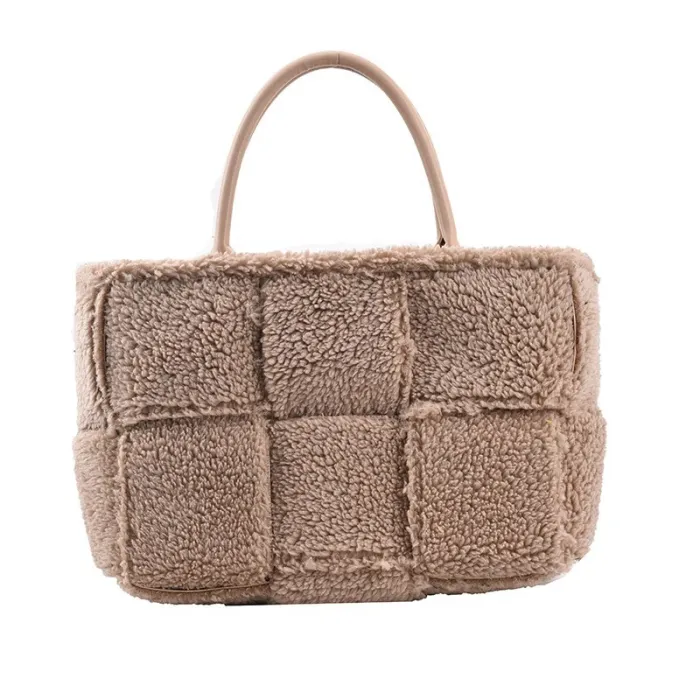 Trendy plush handbag - large capacityHandbags