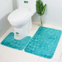 Tapis de salle de bain / toilette - antidérapant - 2 pièces