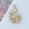 Broche paon en cristal