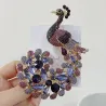 Broche paon en cristal