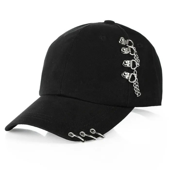 Casquette de baseball avec anneaux en métal - mixte