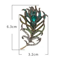Broche en forme de plume de cristal