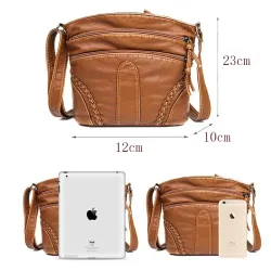 Sac à bandoulière en cuir - avec rivets