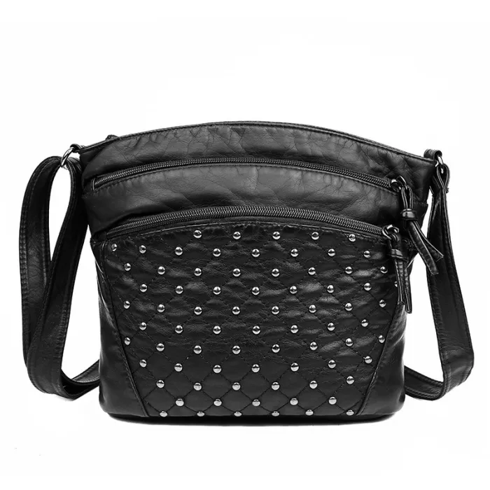 Leather shoulder bag - with rivetsBags