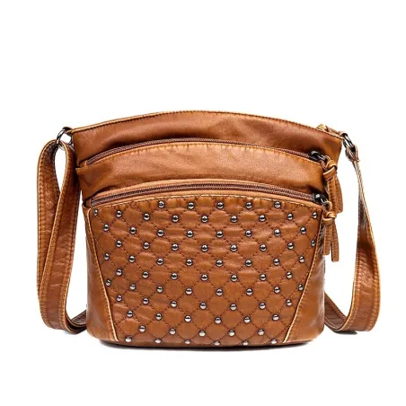 Sac à bandoulière en cuir - avec rivets