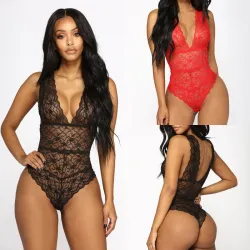 Body sexy en dentelle - sans manches - string