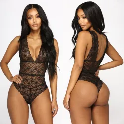 Body sexy en dentelle - sans manches - string