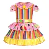 Robe de clown - costume - rayures colorées / pois