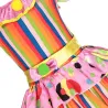Robe de clown - costume - rayures colorées / pois
