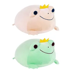 Grenouille avec une couronne - peluche / oreiller
