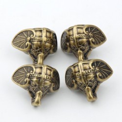 Pieds de protection décoratifs pour meuble - éléphant antique - bronze vintage - 8 pièces