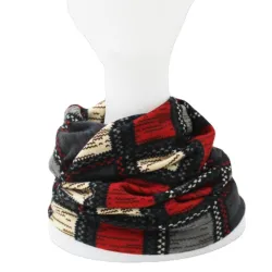 2 en 1 - bonnet / écharpe d'hiver - design à carreaux - unisexe