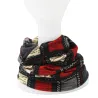2 en 1 - bonnet / écharpe d'hiver - design à carreaux - unisexe