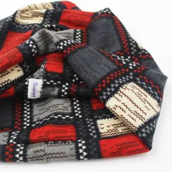 2 en 1 - bonnet / écharpe d'hiver - design à carreaux - unisexe