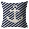 Housse de coussin bleu déco - océan / bateau / gouvernail - 40cm * 40cm