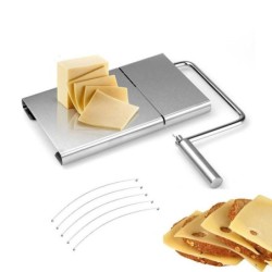 Trancheuse multifonctionnelle - fromage / viande / légumes - avec 5 fils de coupe - acier inoxydable
