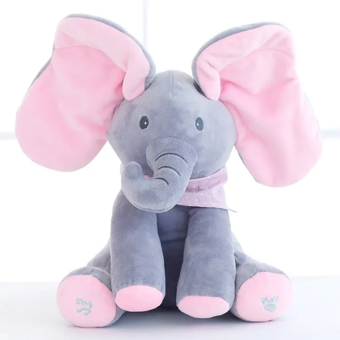Éléphant en peluche électrique - avec son / mouvement