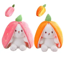 Plush white rabbit - pillow with zipper - toyCuddly toys
