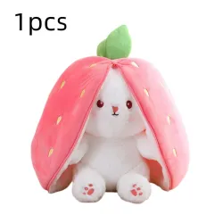 Peluche lapin blanc - coussin avec fermeture éclair - jouet