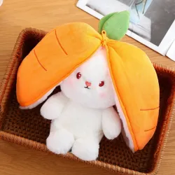 Plush white rabbit - pillow with zipper - toyCuddly toys