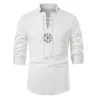 Chemise en coton à manches longues - avec col montant