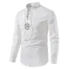 Chemise en coton à manches longues - avec col montant