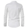 Chemise en coton à manches longues - avec col montant