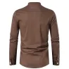 Chemise en coton à manches longues - avec col montant