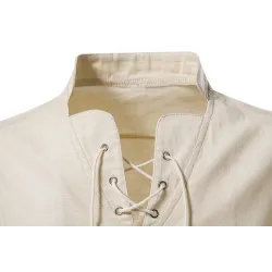 Chemise en coton à manches longues - avec col montant