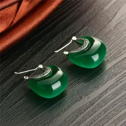 Boucles d'oreilles en forme de lune - opale - argent sterling 925
