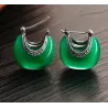 Boucles d'oreilles en forme de lune - opale - argent sterling 925