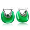 Boucles d'oreilles en forme de lune - opale - argent sterling 925