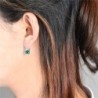 Fermoir argent / coeur cristal vert - boucles d'oreilles argent